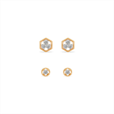 Sweethex 9KT Gold Laboratory Grown Diamond Earrings Set