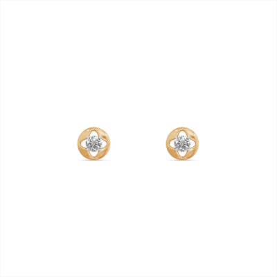 Floral Whisper 9KT Gold Laboratory Grown Diamond Studs for Multiple Piercings