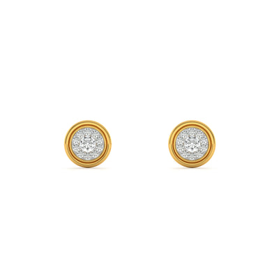 Vintage Halo Round 9KT Gold Laboratory Grown Diamond Stud Earring