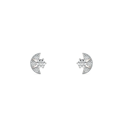 Graceful Crescent Hoop 9KT Gold Laboratory Grown Diamond Earring
