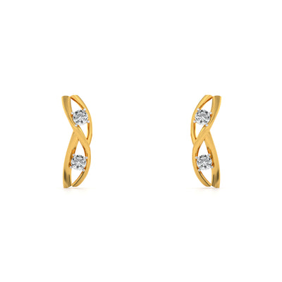 Contemporary Twist 9KT Gold Laboratory Grown Diamond Earring