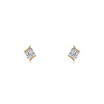 Art Deco Double Drop 9KT Gold Laboratory Grown Diamond Earring