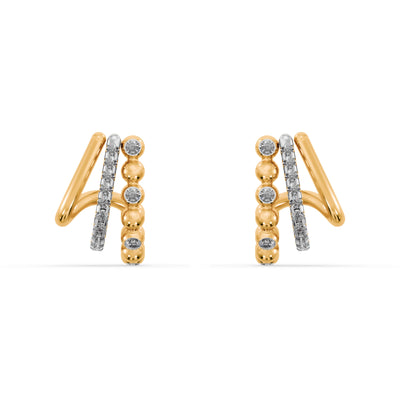 Bar Drop 9KT Gold Laboratory Grown Diamond Earrings