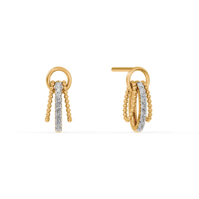 Beaded Loop 9KT Gold Laboratory Grown Diamond Earrings