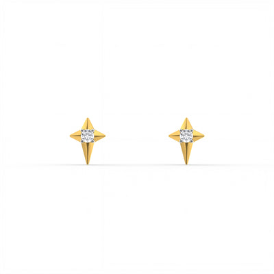 Cosmic Star 9KT Gold Laboratory Grown Diamond Stud Earring