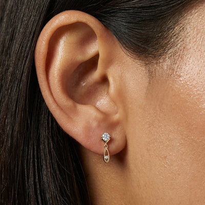 Ethereal Loop 9KT Gold Laboratory Grown Diamond Drop Earrings