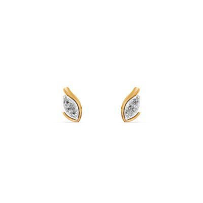 Modern Marquise 9KT Gold Laboratory Grown Diamond Stud Earrings