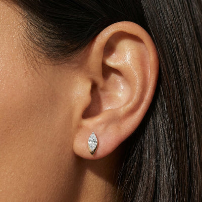 Radiant Marquise 9KT Gold Laboratory Grown Diamond Stud Earrings