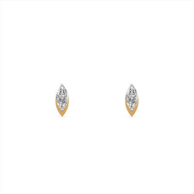 Radiant Marquise 9KT Gold Laboratory Grown Diamond Stud Earrings