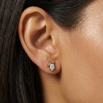 Chic Orbit 9KT Gold Laboratory Grown Diamond Stud Earrings