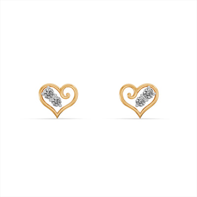 Blushing Heart 9KT Gold Laboratory Grown Diamond Earrings