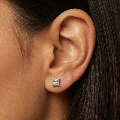 Shine Square 9KT Gold Laboratory Grown Diamond Stud Earrings