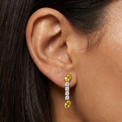 Forever Gleam 9KT Gold Laboratory Grown Diamond Drop Earrings