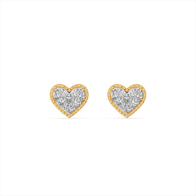 Heart Cluster 9KT Laboratory Grown Diamond Stud Earring