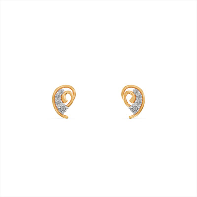 Elysian Curve 9KT Gold Laboratory Grown Diamond Stud Earrings