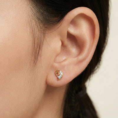 Elysian Curve 9KT Gold Laboratory Grown Diamond Stud Earrings