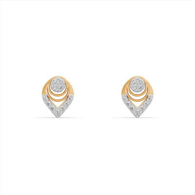 Royal Petal 9KT Gold Laboratory Grown Diamond Stud Earrings