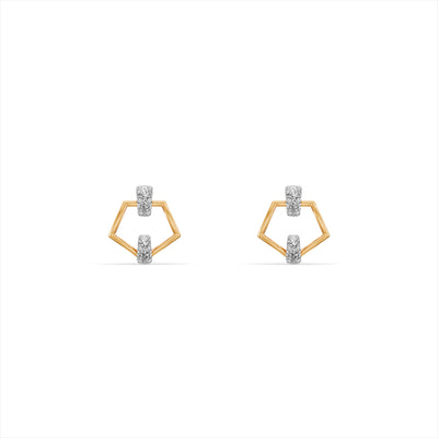 Pentagon 9KT Gold Laboratory Grown Diamond Stud Earrings