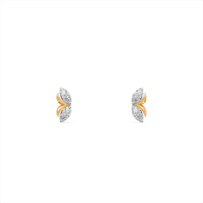 Half Wing 9KT Gold Laboratory Grown Diamond Stud Earrings