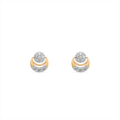 Vintage Baroque 9KT Gold Laboratory Grown Diamond Stud Earrings