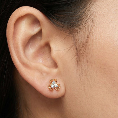 Fan 9KT Gold Laboratory Grown Diamond Stud Earrings