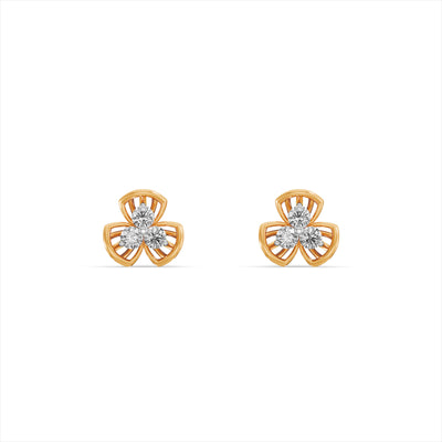 Fan 9KT Gold Laboratory Grown Diamond Stud Earrings