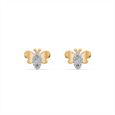 Flutterbug Sparkle 9KT Gold Laboratory Grown Diamond Studs