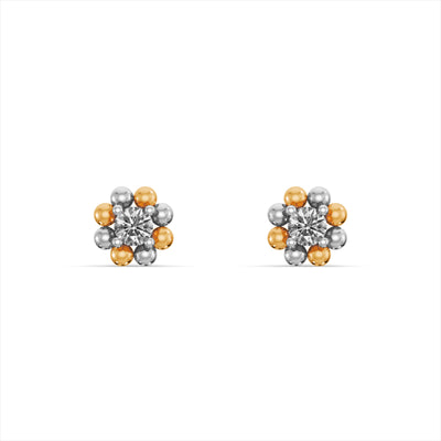 Elegant Dual Tone 9KT Gold Laboratory Grown Diamond Studs