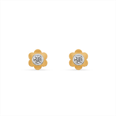 Dainty Flower 9KT Gold Laboratory Grown Diamond Studs