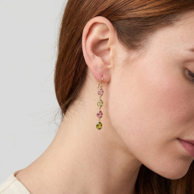Tourmaline 9KT Gold Dangle Earrings