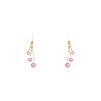 Pink Sapphire 9KT Gold Dangle Earrings