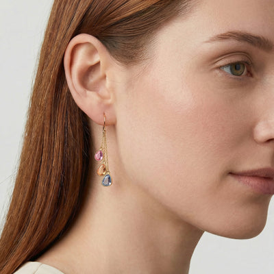 Celestial Sapphire 9KT Gold Dangle Earrings
