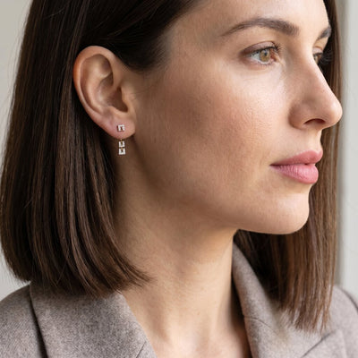 Interlock 9KT Gold Laboratory Grown Diamond Drop Earrings
