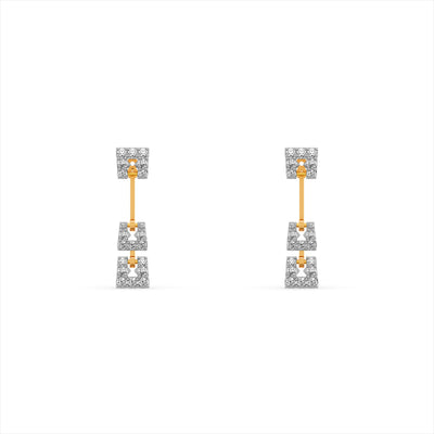 Interlock 9KT Gold Laboratory Grown Diamond Drop Earrings