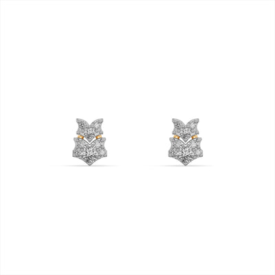 Vintage 9KT Gold Laboratory Grown Diamond Stud Earrings