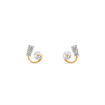 Pearl Curve 9KT Gold Laboratory Grown Diamond Earrings
