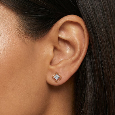 Classic Prism 9KT Gold Laboratory Grown Diamond Earrings
