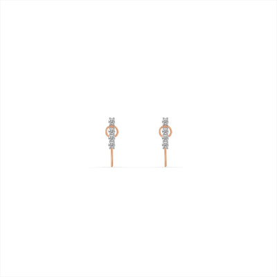 Striking Bar 9KT Gold Laboratory Grown Diamond Earrings