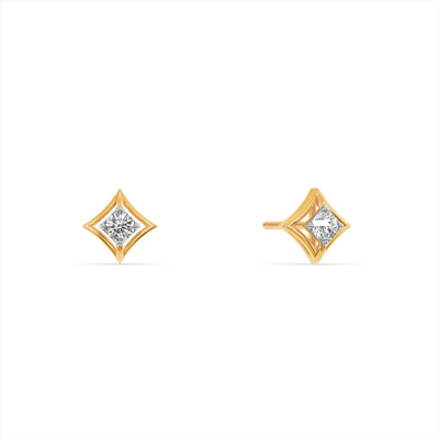 Glittering Geometry 9KT Gold Laboratory Grown Diamond Earrings