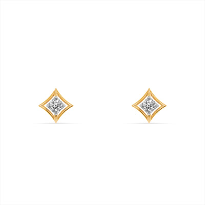 Glittering Geometry 9KT Gold Laboratory Grown Diamond Earrings