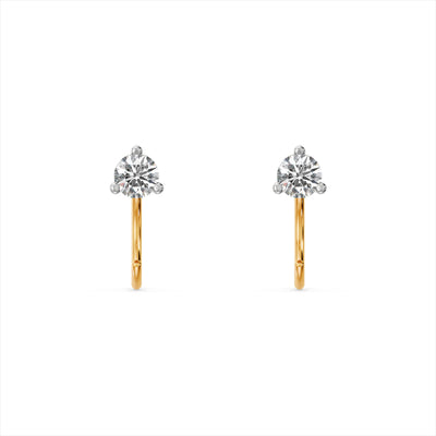 Radiant Solitaire 9KT Gold Laboratory Grown Diamond Earrings