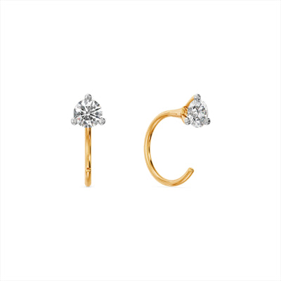 Radiant Solitaire 9KT Gold Laboratory Grown Diamond Earrings