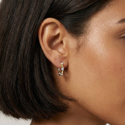 Luxe Arc 9KT Gold Laboratory Grown Diamond Hoop Earrings