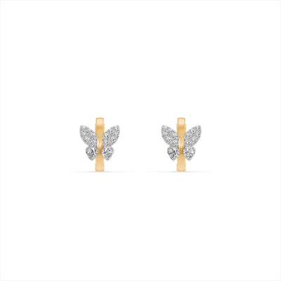 Cute Butterfly 9KT Gold Laboratory Grown Diamond Hoop Earrings