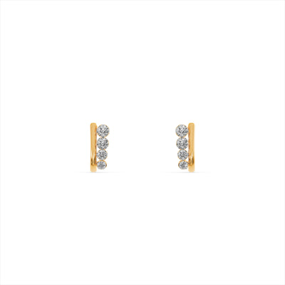 Sparkle Row 9KT Gold Laboratory Grown Diamond Earrings