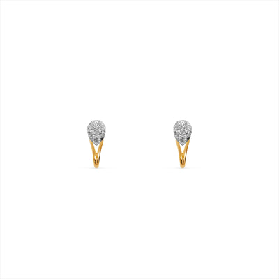 Pear Dome 9KT Gold Laboratory Grown Diamond Earrings