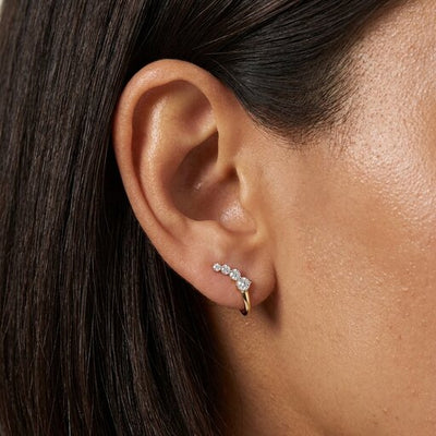 Elegant 9KT Gold Laboratory Grown Diamond Climber Earrings