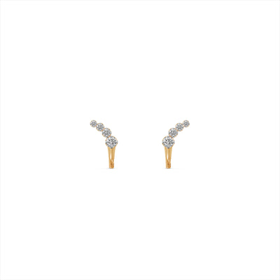 Elegant 9KT Gold Laboratory Grown Diamond Climber Earrings