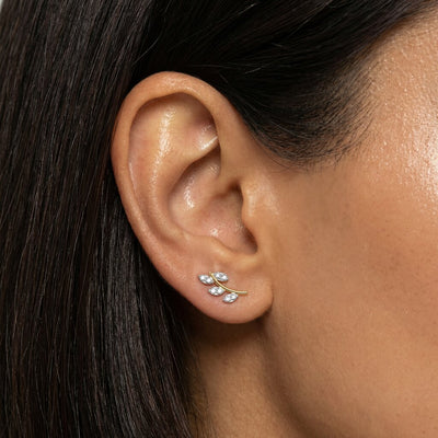 Lumina Petal 9KT Gold Laboratory Grown Diamond Earrings