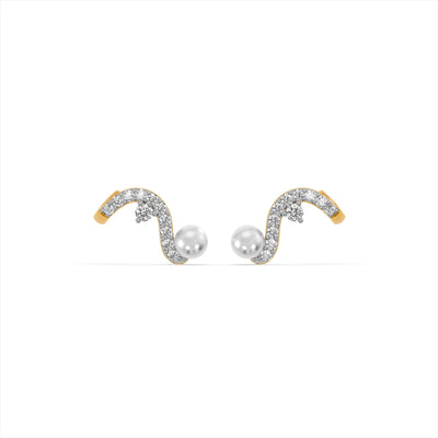 Celestial Pearl 9KT Gold Laboratory Grown Diamond Earrings